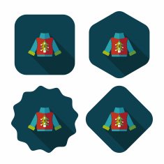 Sweater flat icon with long shadow eps10 N12