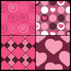 Set of 4 Vector Patterns for Valentine's Day N2