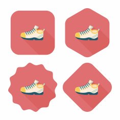 sneaker flat icon with long shadow eps10 N43