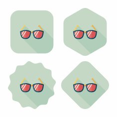 Sunglasses flat icon with long shadow N46