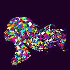 Beautiful fashion women with abstract elements N5