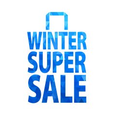 Winter sale paper bag icon