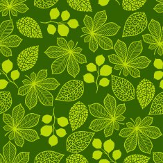 Pattern with stylized green leaves