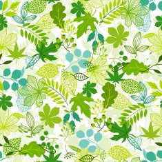 Pattern with stylized green leaves N2