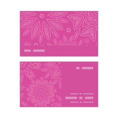 Vector pink abstract flowers texture horizontal stripe frame pattern business N2
