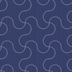 Traditional Japanese Embroidery Ornament with circles Sashiko