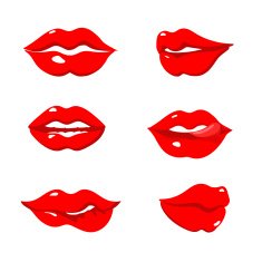 Set of red lips free image download