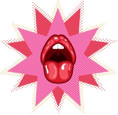 Pop art lips tongue