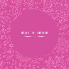 Vector pink abstract flowers texture frame seamless pattern background