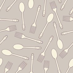 Spoon and fork retro seamless pattern N2