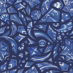 Creative indigo tribal pattern