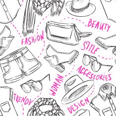 seamless background with women's clothing N3
