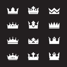 Set of vector white crowns