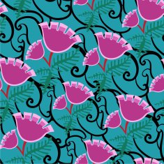 Blue Floral Pattern N7
