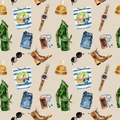 Seamless pattern with stylish fashion warm clothes N5