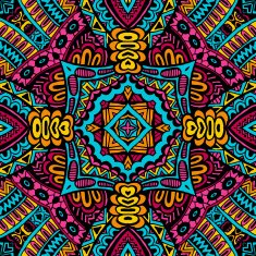 Abstract festive colorful vector tribal pattern
