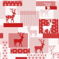 Seamless pattern with nordic reindeer