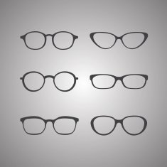 Vector black glasses icons set