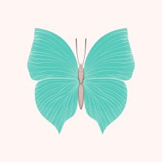 beautiful vintage blue butterfly isolated on white background
