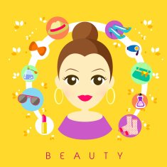 flat design for beauty and shopping concepts