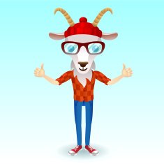 Goat hipster character