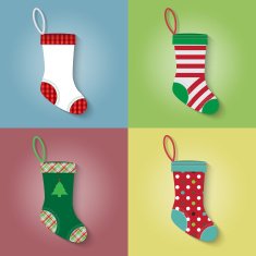 Flat style of Christmas sock