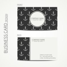 Vintage creative simple business card template with hipster anchor