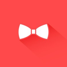 Flat long shadow bow tie icon N2