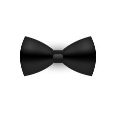 Semi-realistic black bow tie