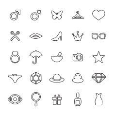 25 outline universal beauty glamour icons