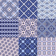 9 retro seamless ornaments N15