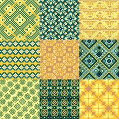 9 retro seamless ornaments N16
