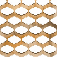 Vector Seamless Pattern with Clouds on watercolor winter backgr N2