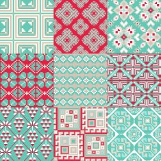 9 retro seamless ornaments N17