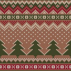 Seamless Winter Holiday Pattern Christmas Knitted Background