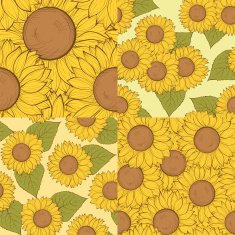 set of beautiful seamless background with sunflowers N2