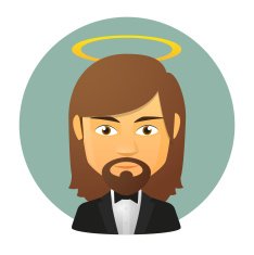 Jesus vector avatar wearing tuxedo