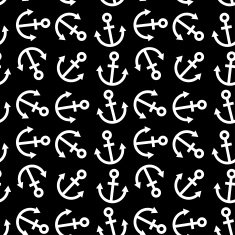 Seamless background sea anchors black and white background vector