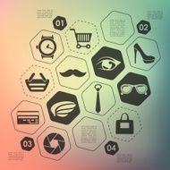 fashion infographic with unfocused background N96