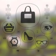 fashion infographic with unfocused background N98