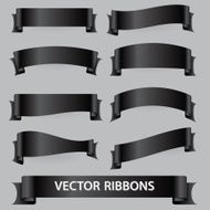 black funeral various ribbon banners set eps10