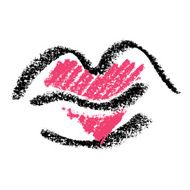 Heart shape on woman lips Vector illustration