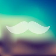 mustache icon on blurred background N2