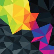Abstract triangles background with colorful accented area vecto