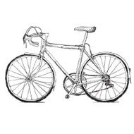 Vintage road bicycle hand drawn illustration N2