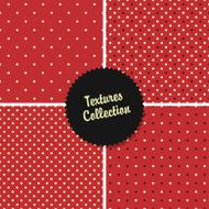 Classical Red Textured Polka Dot Seamless Different Patterns Col