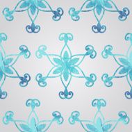 Vector Seamless Pattern with Watercolor Snowflakes