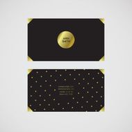 Business card Front and back Black gold N2