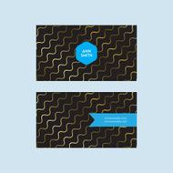 Business card Front and back Black gold blue