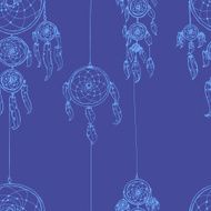 Seamless illustration with dream catchers N7